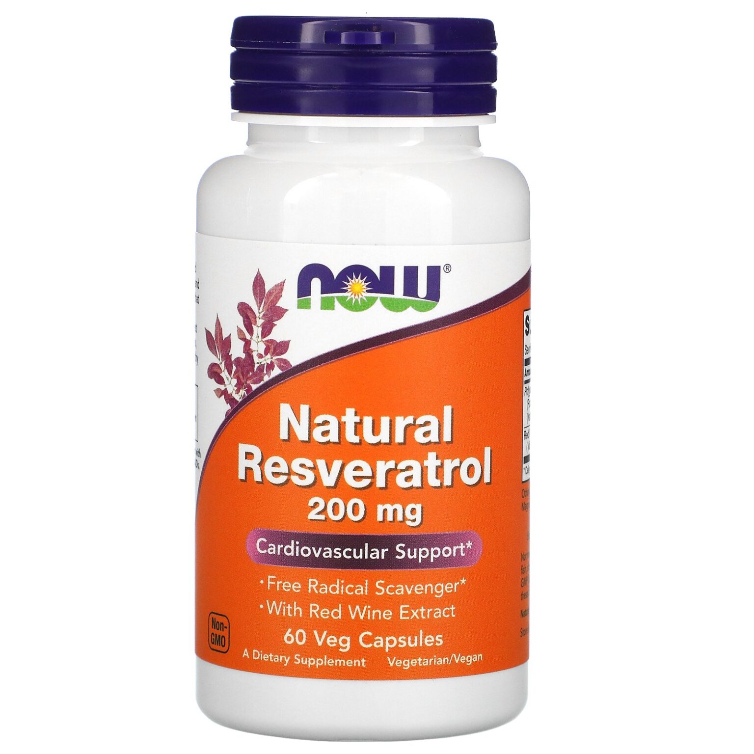 NOW Resveratrol 200mg 60 Cápsulas Vegetales – Súper Suplementos Deportivos