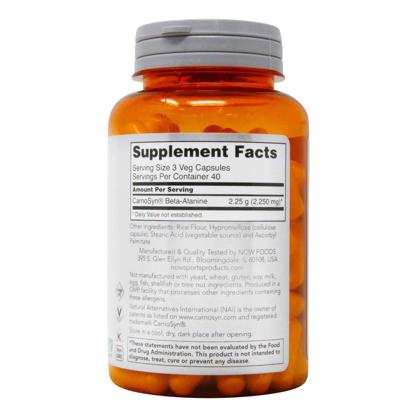 beta alanina now supplement facts